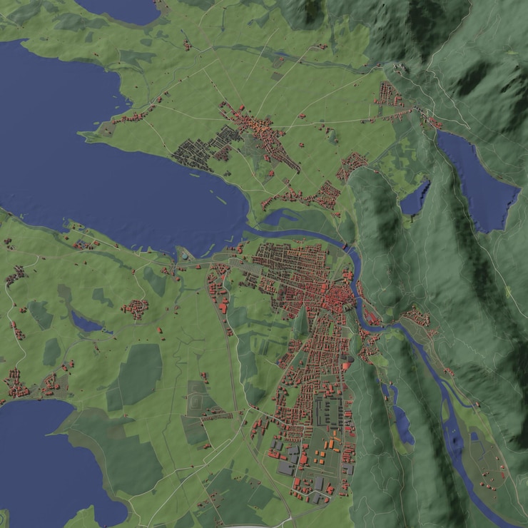 Photo 3d illustration of city and urban in fussen germany