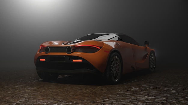 3d иллюстрация классический спортивный автомобиль