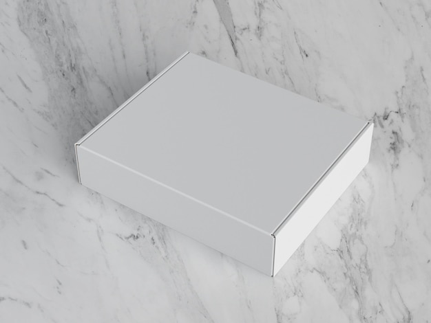 3D illustration Closed mailing box on marble background