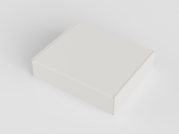 Photo 3d illustration closed mailing box on white background