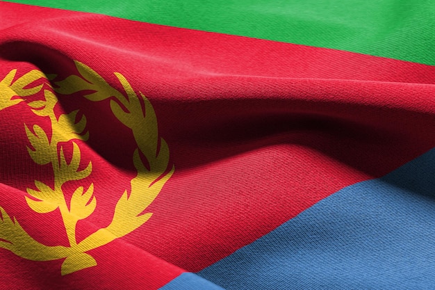 3D illustration closeup flag of Eritrea