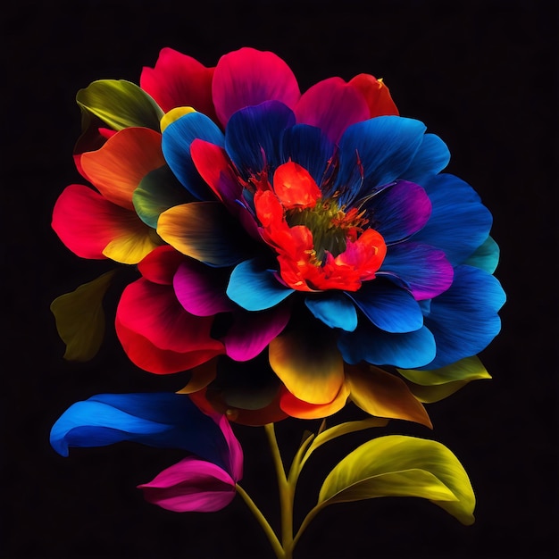 3Dイラスト カラフルな花 カラフルな花の画像 生成Ai