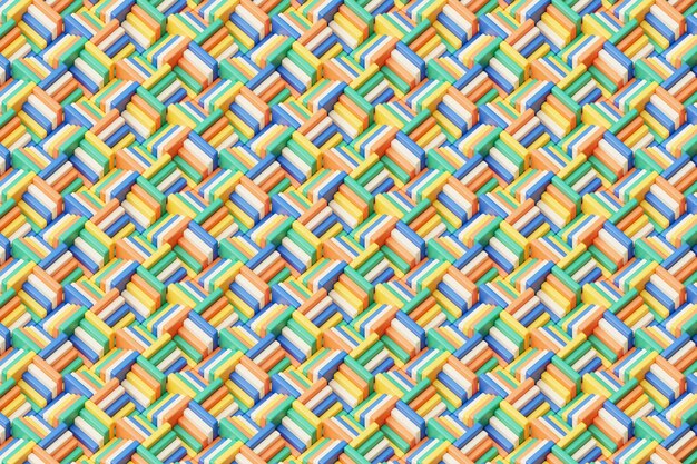 3d illustration colorful geometric pattern Set of geometry shapes pattern