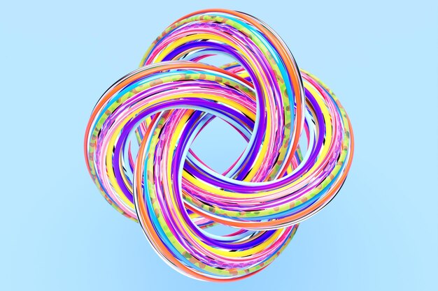 3D illustration of a colorful node Fantastic shape Simple geometric shapes