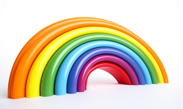 3d illustration of a colorful rainbow on a white background in the style of focus stacking