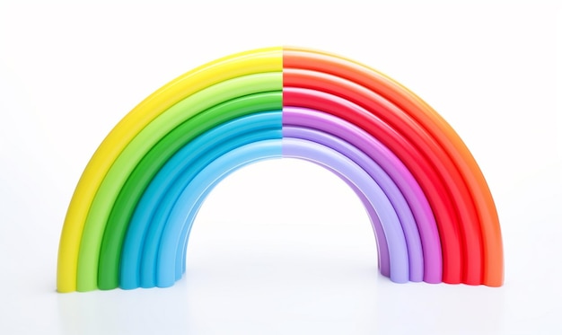 3d illustration of a colorful rainbow on a white background in the style of focus stacking