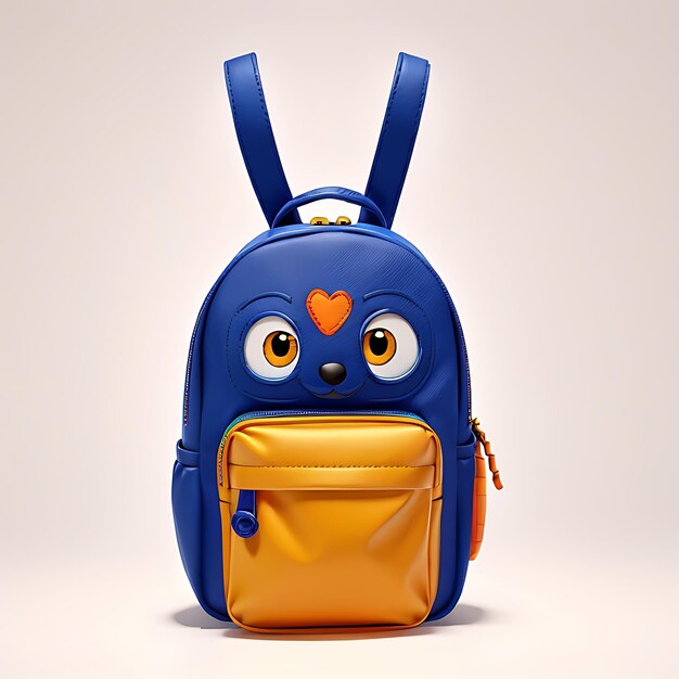 3d illustration of colorful school backpack generative AI