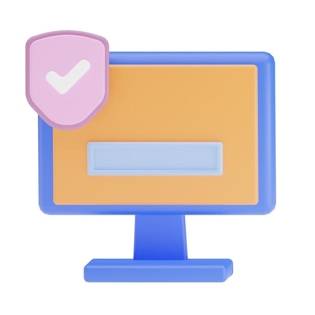 3d Illustration of computer security