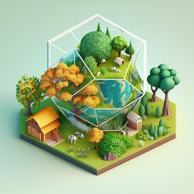 3d illustration of concept ecology