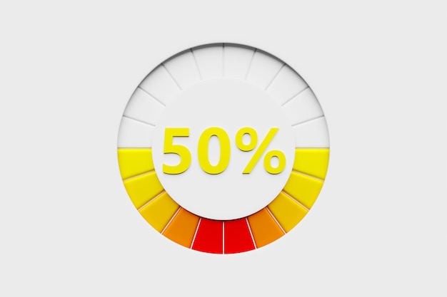 Photo 3d illustration control panel icon with indicator normal risk concept on speedometer credit rating scale