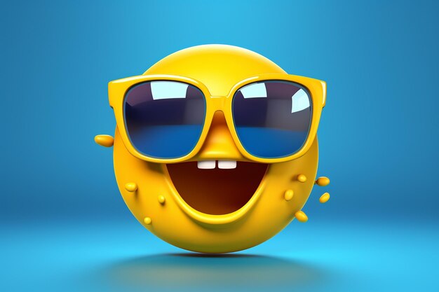 Foto illustrazione 3d di un'emoticon cool swag