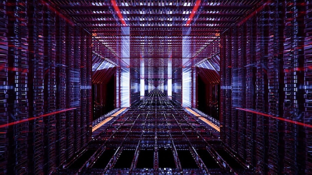 3d illustration of creative glowing 4k uhd tunnel