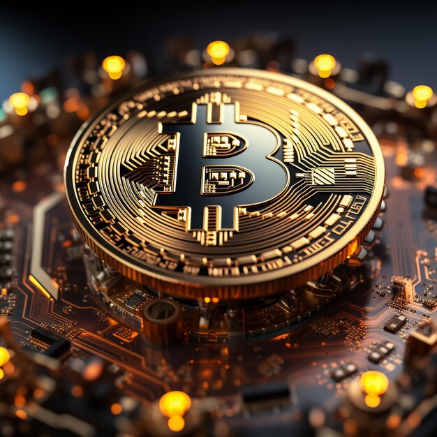 3d illustration Cryptocurrency bitcoin 4k background