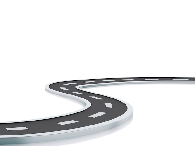 3d illustration of curved road.