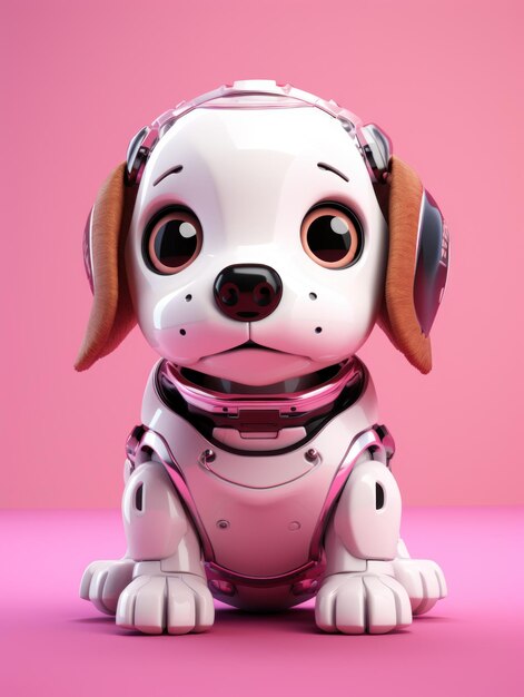 3Dイラスト 可愛い犬のロボット