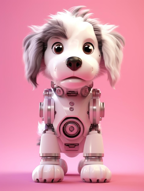 3Dイラスト 可愛い犬のロボット