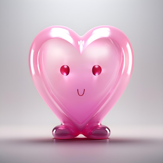 3D illustration of a cute ectoplasmic heart