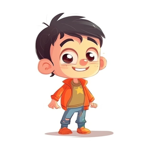 3D Illustration of cute kid isolated on white Generative ai