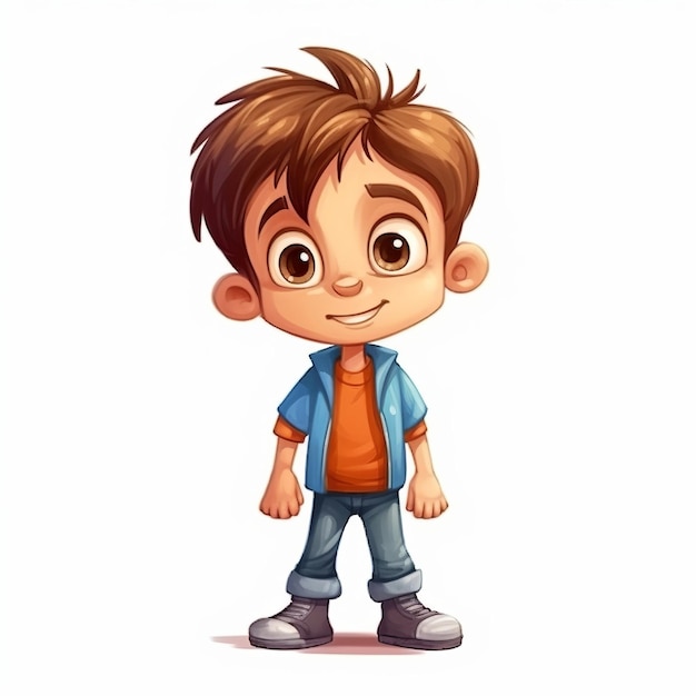 3d illustration of cute kid isolated on whiteGenerative ai