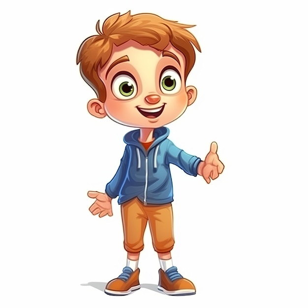 3d illustration of cute kid isolated on whiteGenerative ai