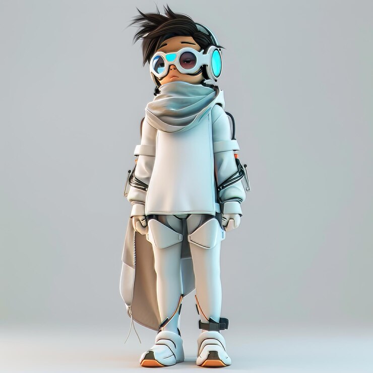 Photo 3d illustration of a cute little boy in astronaut costume