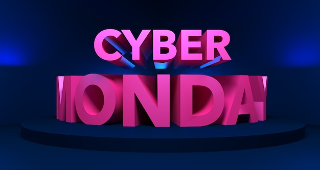 3D иллюстрации распродажи Cyber Monday