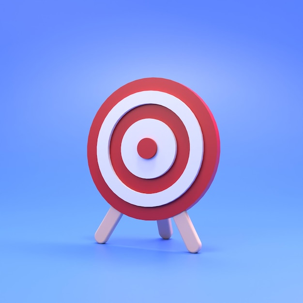 Photo 3d illustration of darts or archery target 3d renderer photo