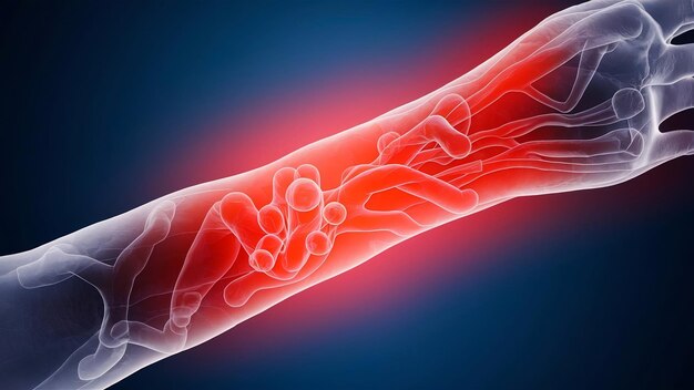 Photo 3d illustration of deep vein thrombosis or blood clots embolism