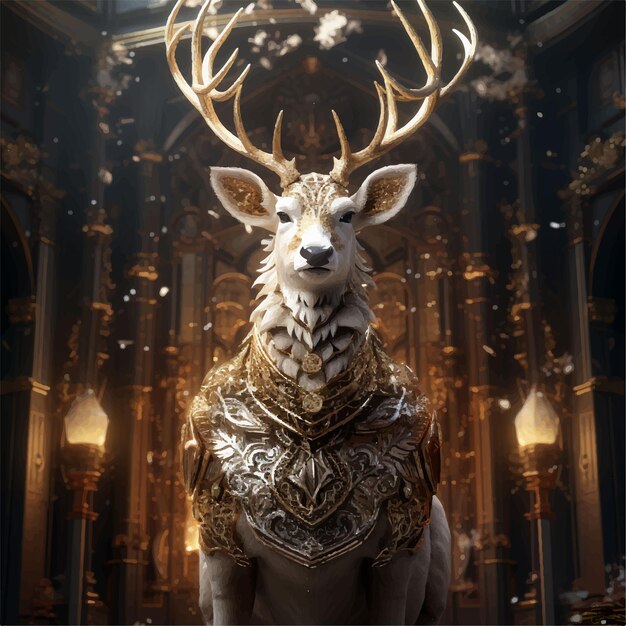 Photo 3d illustration deer luxury