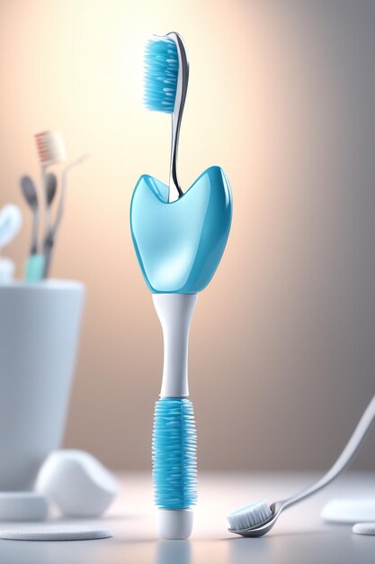 3d illustration of dentistry with toothbrush isolated with white paper background