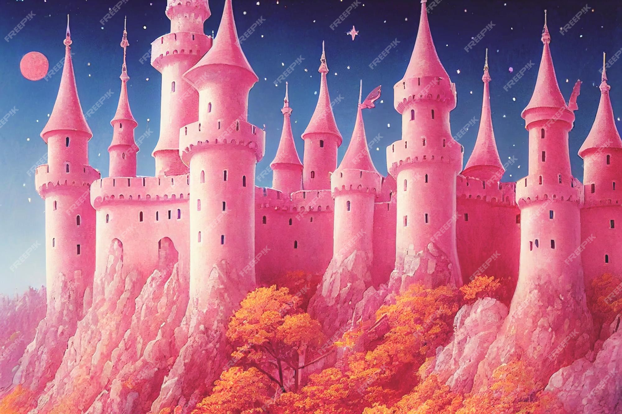 Premium Photo | 3d illustration digital art fantasy castle wallpaper