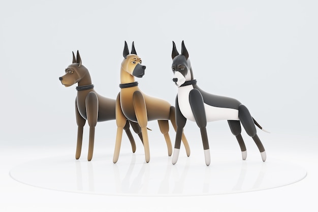 3d illustration of a dog standing still