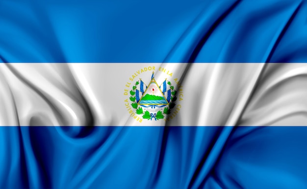 3d illustration of the el salvador flag waving texture