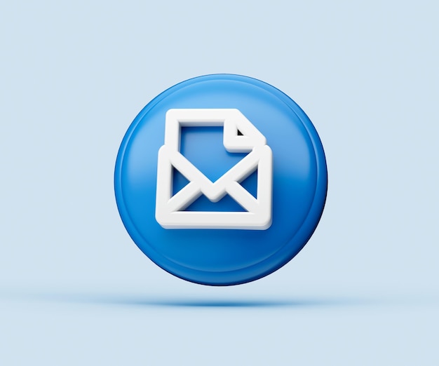 Трехмерная иллюстрация электронной почты или почтового значка на белом фоне