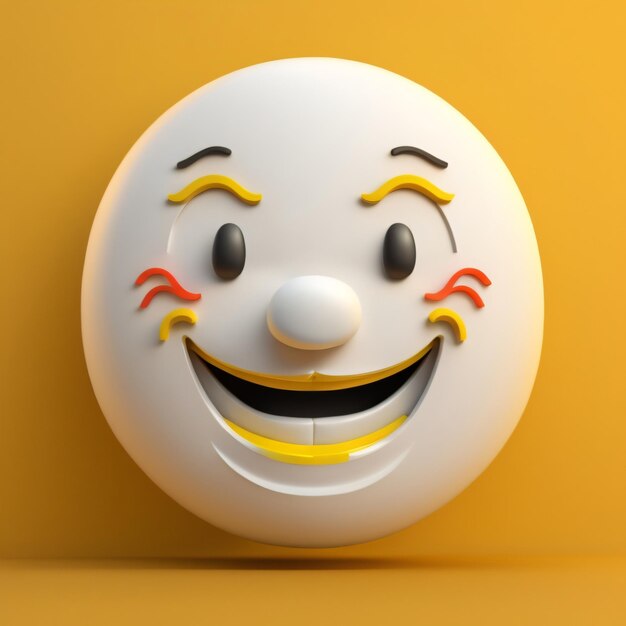 3d illustration of emoji icon smile
