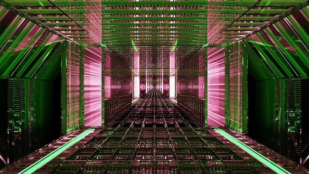 3d illustration of endless glass 4k uhd tunnel