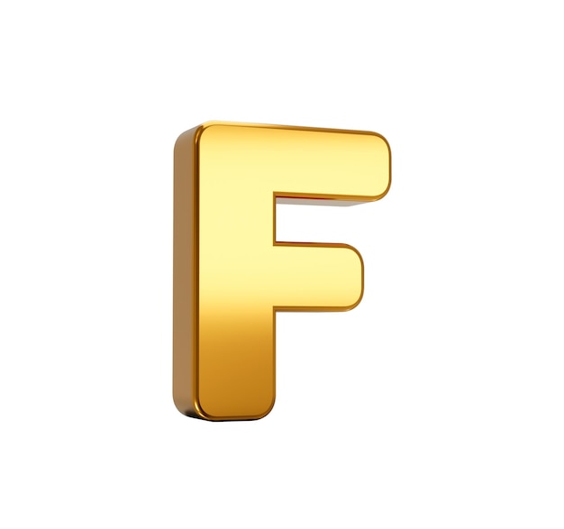 Photo 3d illustration of f alphabet isolated on white background