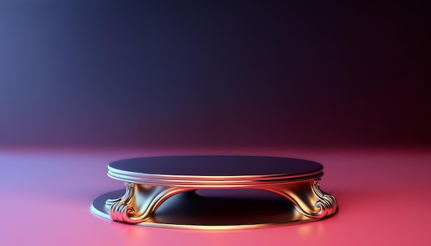 The 3D illustration features a beautiful and luxurious background pedestal