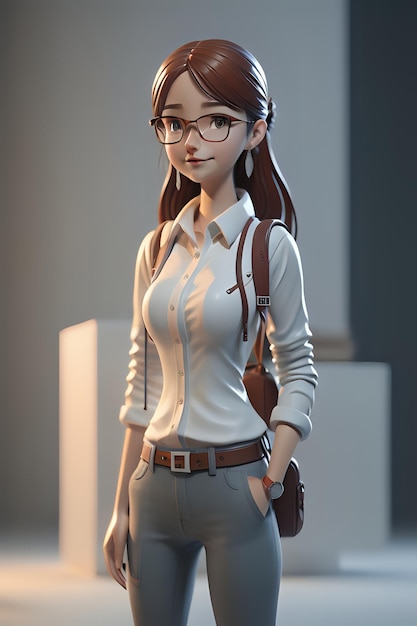 3d illustration female character made with Generative AI