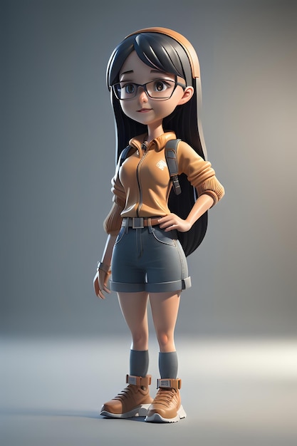 3D-иллюстрация женского персонажа, созданная с помощью Generative AI