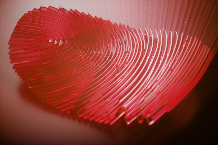 3D illustration Fingerprint scan provides security access with biometrics identification. Personal data hacking concept. Hacking, insecurity.
