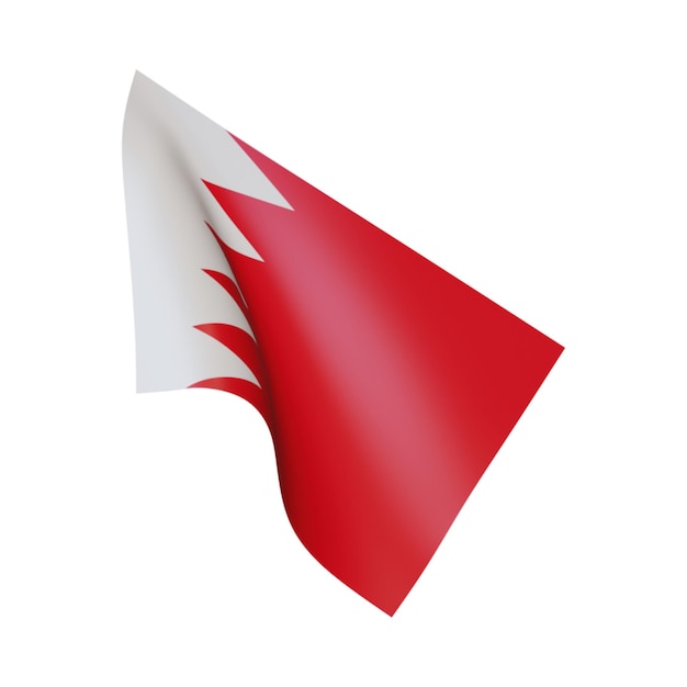 3D illustration Flag of Bahrain White Background