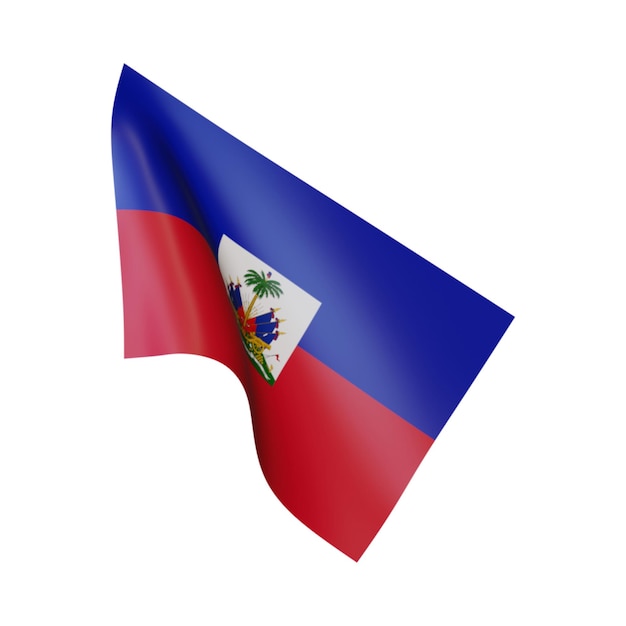 Photo 3d illustration flag of haiti white background