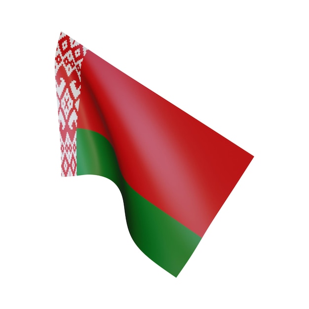 Фото 3d-иллюстрация флаг беларуси белый фон