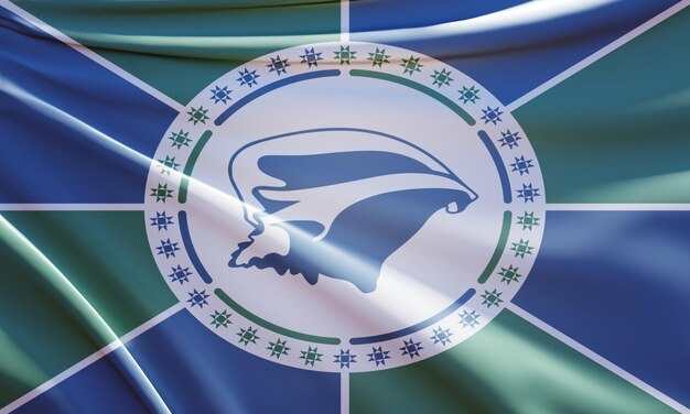 3d illustration of the flag of the territorial collectivity of martinique on wavy fabric