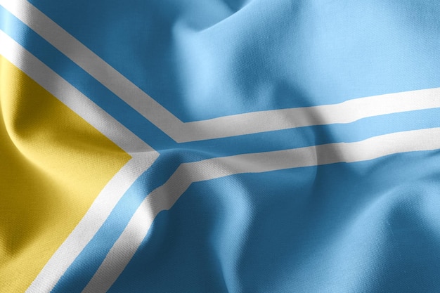 Flag of Tuva Waving in the Wind. 3D Waving Flag Design. the National Symbol, 3D