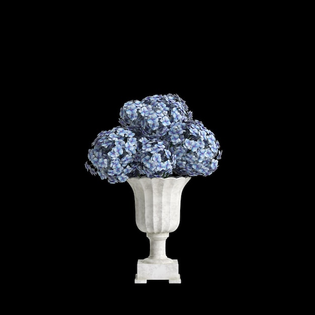 3D иллюстрация украшения вазы для цветов на черном фоне