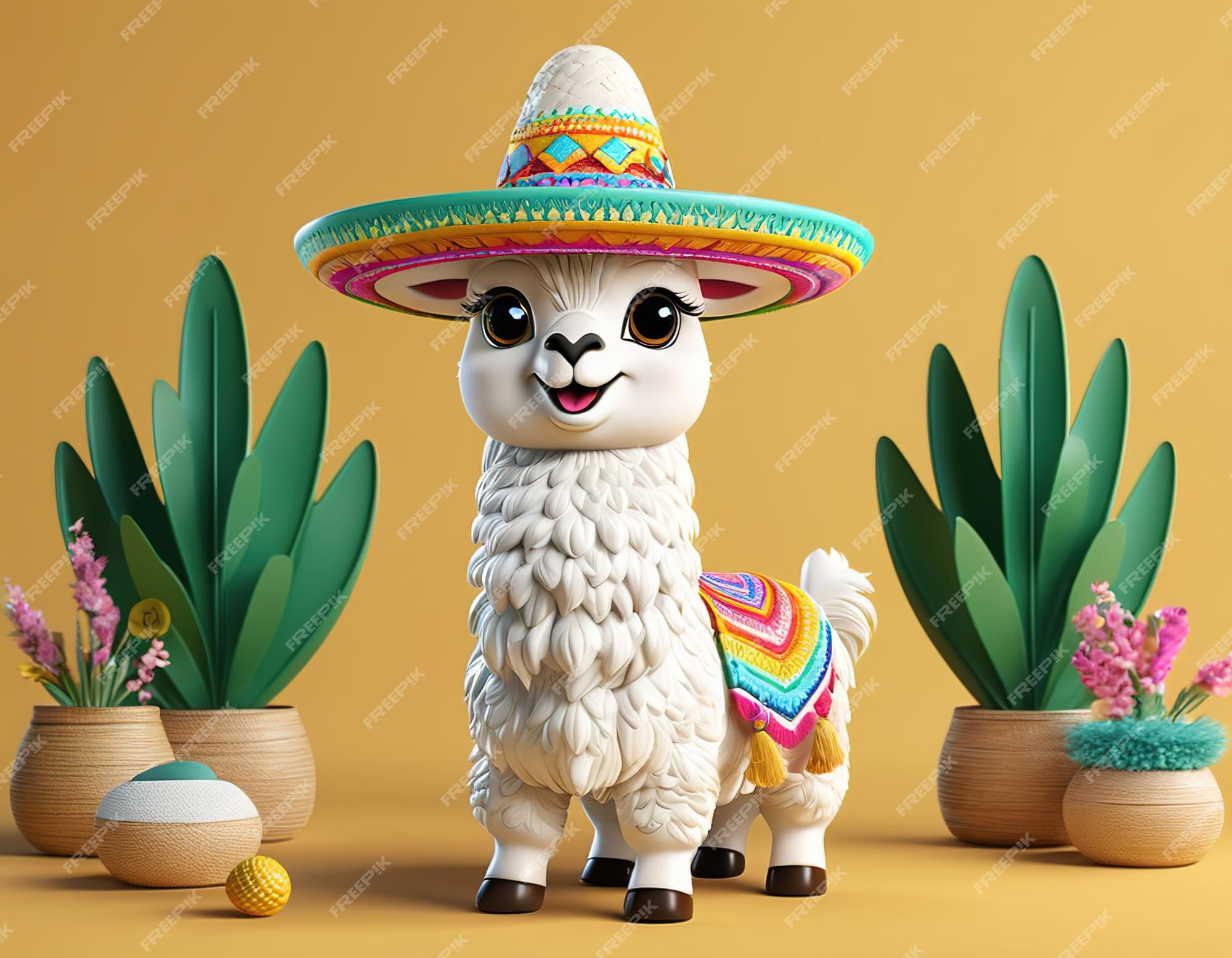 Premium Photo | 3D illustration of a funny cute llama