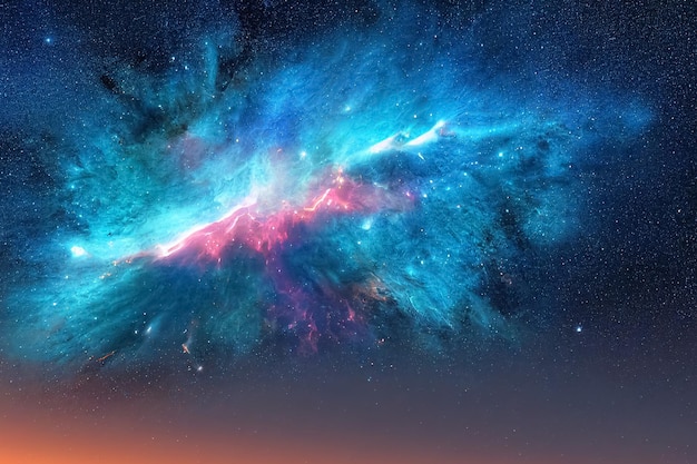 3d illustration of galaxy and cosmos space in bright majestic
stars