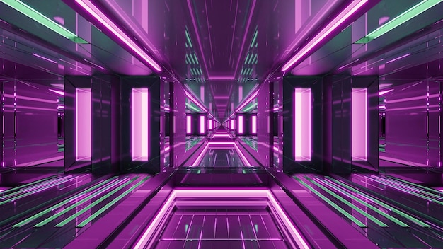 3d illustration of geometric 4k uhd corridor of futuristic design